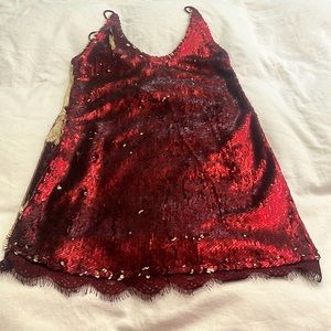 Free People Reversable Sequin Top